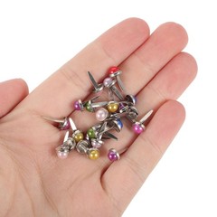 50Pcs Pearl Snap Fasteners Mini Round Metal Brads for Scrapbooking DIY Crafts