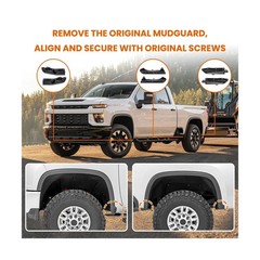 Mud Flap Delete Fit for Chevy Silverado 2500/3500 2020-2025,ABS No-Drill Mud …