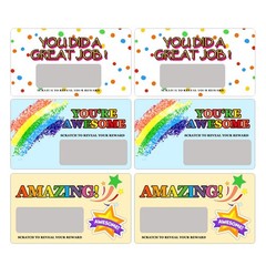60 PCS DIY Scratch Off Prizes Cards Students Rewards Classroom 3.5×2 Inch