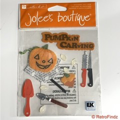 Halloween Sticker Lot of 3 Scrapbooking 3D Stickers Jolee’s Pumpkins RARE
