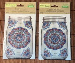 Crafter’s Square Boho Mandala Glass Stickers – Lot of 2