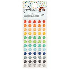 Pebbles COOL BOY ENAMEL DOT STICKERS (60PC) scrapbooking (12) COLORS