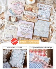 84Pcs Vintage Textured Scrapbook Paper Kit, Embossed Decorative Ephemera for Jun