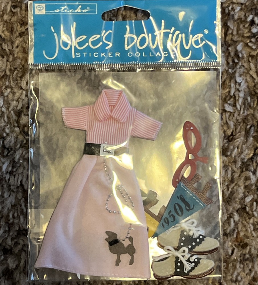 EK Success Jolees Scrapbooking Sticker ~ 1950’s Poodle Skirt, Shoes RHTF