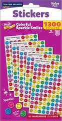 Colorful Sparkle Smiles Stickers Value Pack (1300 Stickers)