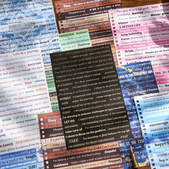 2438 Bronzing English Motivational Phrase Stickers, 40 Sheets for Journal Quote