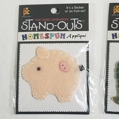 NEW Lot 7 Stand Outs Sticker Applique Iron On Animals Fish Frog Turtle Pig -C