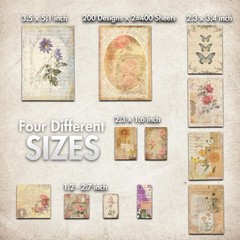 Scrapbook Paper, 400 sheets of journaling supplies for Vintage Crafts Planner Bu