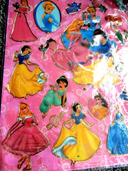DISNEY PRINCESS Laser Stickers CINDERELLA Snow White ARIEL Jasmine AURORA Belle