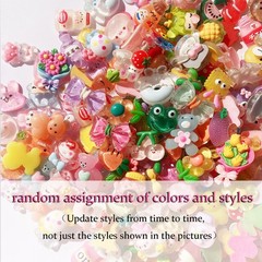 FULUSODO 60pcs Embellishments Cute Set, Flat Back Bulk Small, Colorful Bright