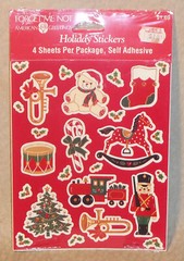Vintage 1980s American Greetings Christmas Antique Toys Stickers 4 sheets SEALED