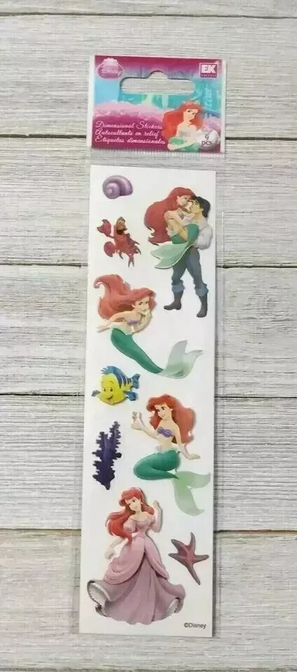 Disney princess little mermaid fun stickers EK success dimensional puffy new