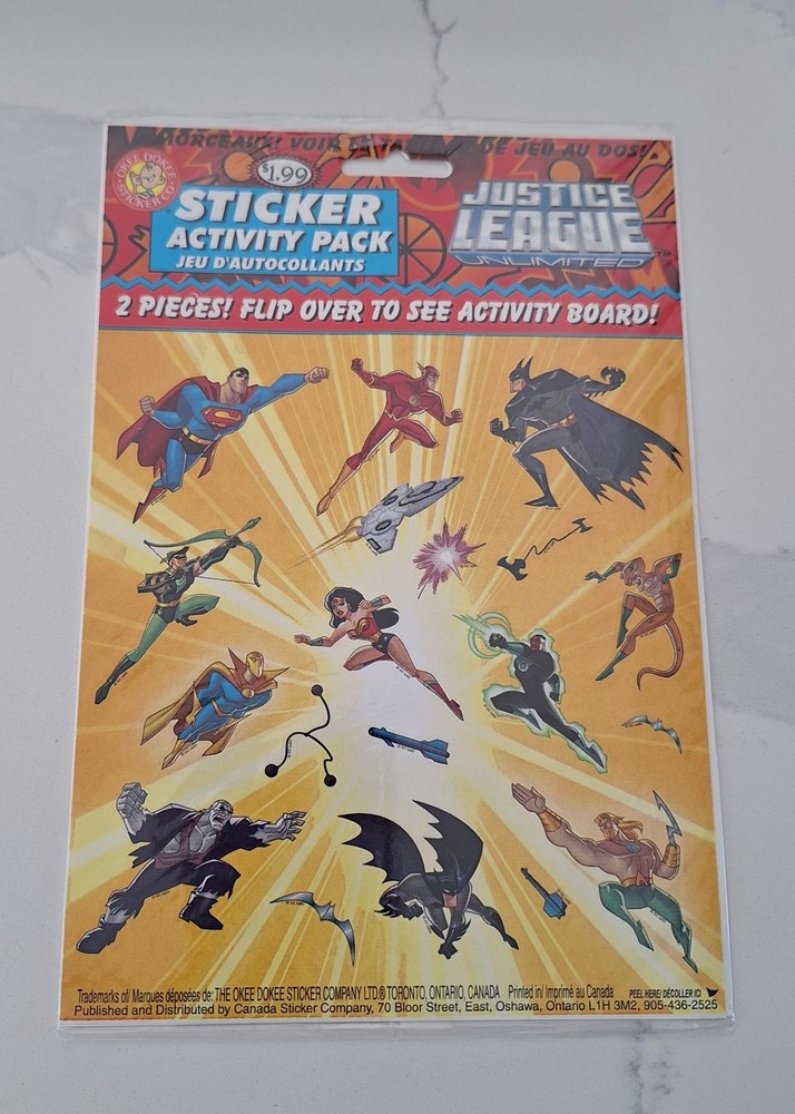 Vintage Okee Dokee Sticker Company Sticker Activity Pack Justice League