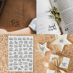 1000 PCS Bible Verse Stickers, Clear Inspirational Pray Stickers Encouraging Scr