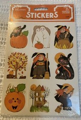 Eureka Halloween Witch, Cat, Friendly Ghost 36 Stickers Vtg 1980s New In Package