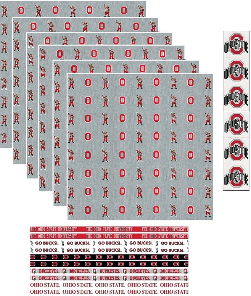 Ohio State University Buckeyes Scrapbook Kit: Gray paper & stickers NCAA