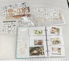 Mixed Lot 500+ Multi-Brand Embellishments/Stickers/Sentiments/+ w/ Storage Album