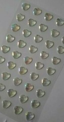 CraftbuddyUS 45pcs x 12mm StickOn AB Clear Faceted Heart Rhinestone Gems, Craft