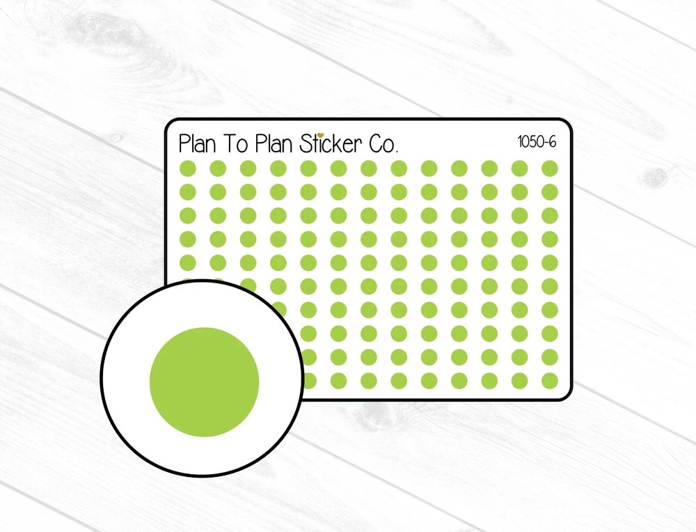 1050-6~~Green Tiny Dots Planner Stickers.