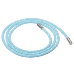 6mm x 120cm Rhinestone Tube Rope Bling Crystal White Mesh Light Blue Sequins