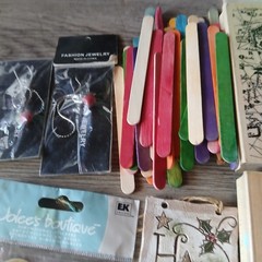 Craft Lot Crafting Supplies Water Color Pencils Glitter Stamps Embellishments