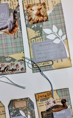 Handmade Junk Journal Collaged Tags – Set of 8 – Nature & Vintage Theme