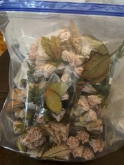 Lot of 23 Darice Vintage Pink Paper Rose Bud Flower Bunches Craft Embellishments