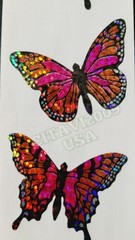 HAMBLY STUDIOS STICKERS PRISMATIC / GLITTER LARGE MONARCH BUTTERFLIES VINTAGE