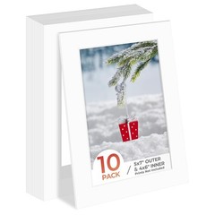 , 5×7 Photo Mat with White Core Bevel Edge 3.5×5.5 Openings, Acid Free Framin…