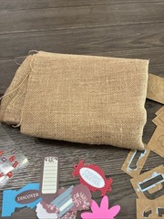 Lot of Scrapbooking Supplies. Burlap, Letters, Stencils, Paper, Hot Glue Guns,++