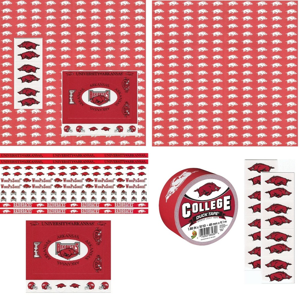 University of Arkansas Razorbacks Scrapbook Kit Stickers Paper U-CHOOSE, 6 ITEMS