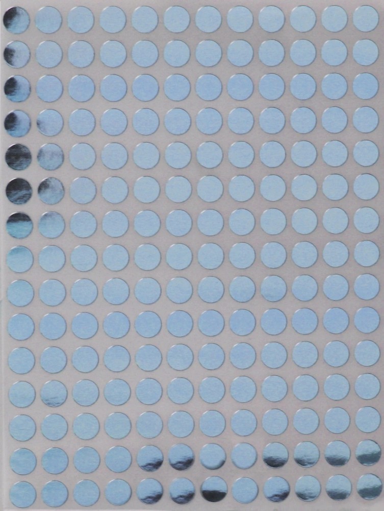 METALIC SILVER Color Coding Dot Sticker Sizes 8MM-50MM (1/4″ – 2 «) 25 Sheets
