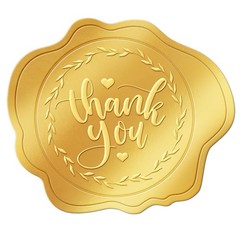 300 Pcs Gold Envelope Seal, Gold Thank You Stickers – Embossed Foil, Self-Adh…