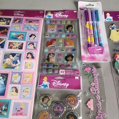 New Disney Princess Activity Craft Lot Stickers Pins Pens Stationery Set…
