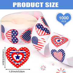 1000 Pieces 4Th of July American Flag Stickers Party Supplies for Independence D