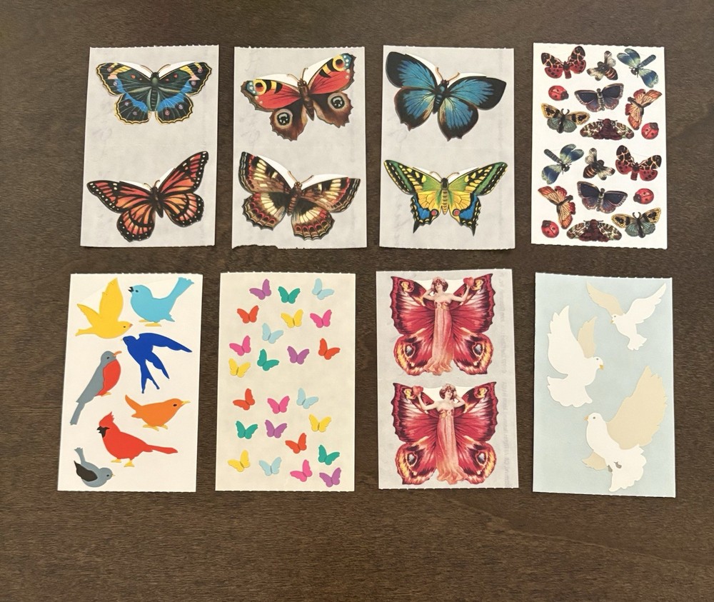 Vintage Mrs. Grossman’s & Gifted Sticker lot “Butterflies & Birds”