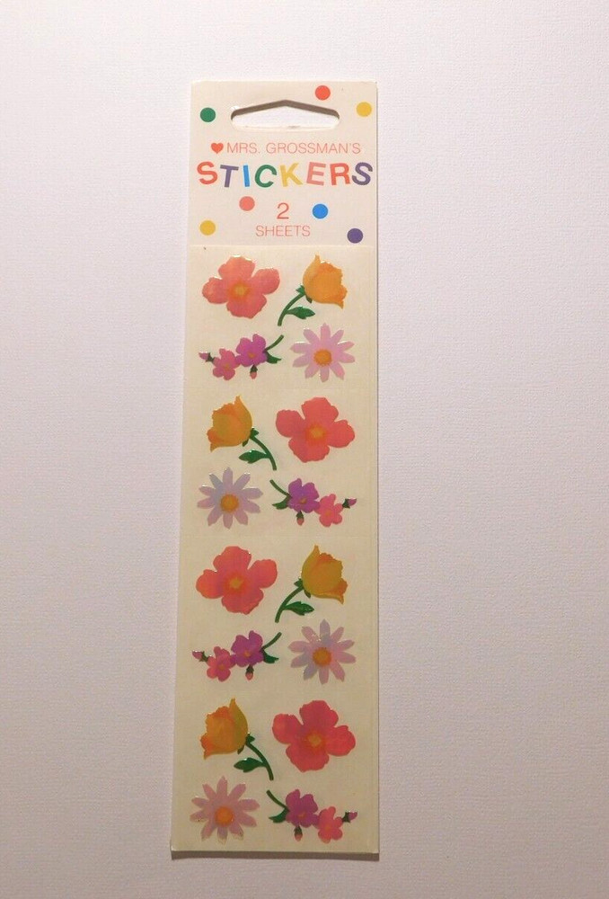 Mrs Grossman’s Stickers Lot 2 Strips Brand New Package ~Opal Small Flowers~ HTF