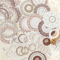 20Pcs Retro Lace Circles Paper Stickers Junk Journal Seal Scrapbooking Supplies