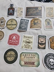 Lot Of Halloween Potion Bottle Label Stickers Journal Collage Apothacary Book