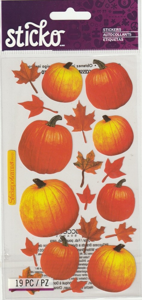 Sticko Classic Photo stickers AUTUMN PUMPKINS Fall theme 54987 FAST FREE ship!