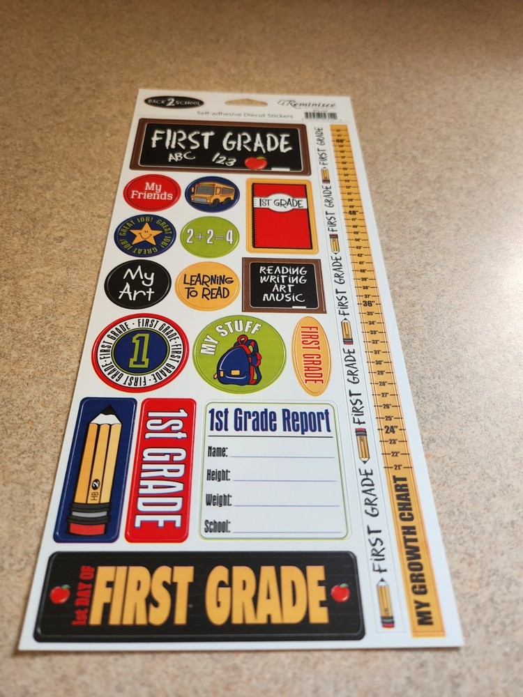 Reminisce~Back 2 School-1st Grade~Diecut Stickers