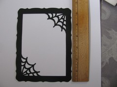 Lot of 2 HALLOWEEN Die Cut Photo Frames Black Cardstock HANDMADE NEW