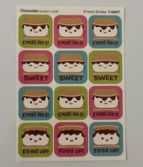 Chocolate Scratch ‘n Sniff Stickers S’more Smiles Single Sheet