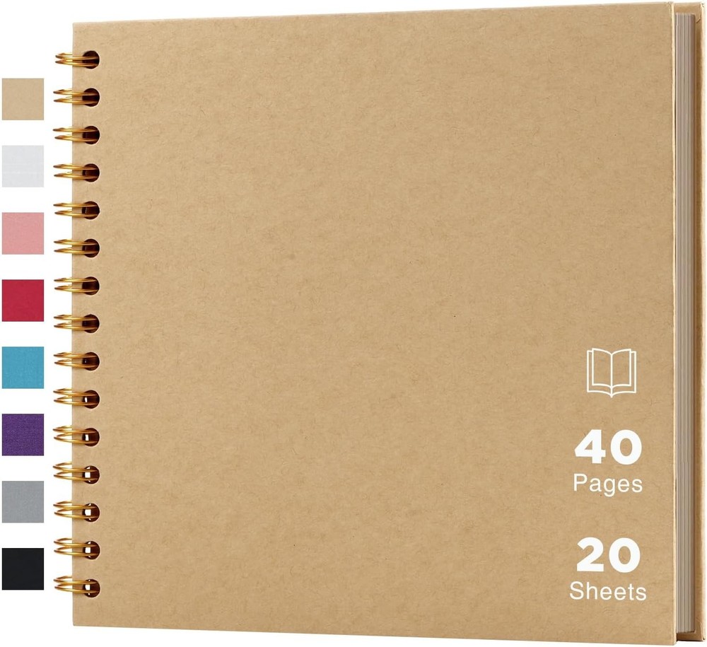 8×8 DIY Scrapbook Album Yellow Hardcover 40 Page Memory Photo Book Wedding Gift