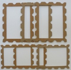 {6} STAMP FRAME – Bare Chipboard Die Cuts – 2″ x 2.5″ . . & . . 2.5″ x 3″