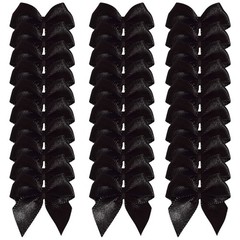 Micomon 50pcs 1.2-Inch Mini Ribbon Bows for Crafts Small 3/8″ ribbon, black