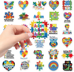 Autism Awareness Stickers, 100 PCS Puzzle Pieces Autism Stickers for Teen Adult