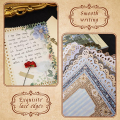 60 Sheets Lace Edged Vintage Scrapbook Paper, Assorted Set – 6 Pack Aesthetic St