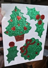 vintage Stickers Hallmark Razzle Dazzle Glittery Xmas Items Rare 1 Sheet