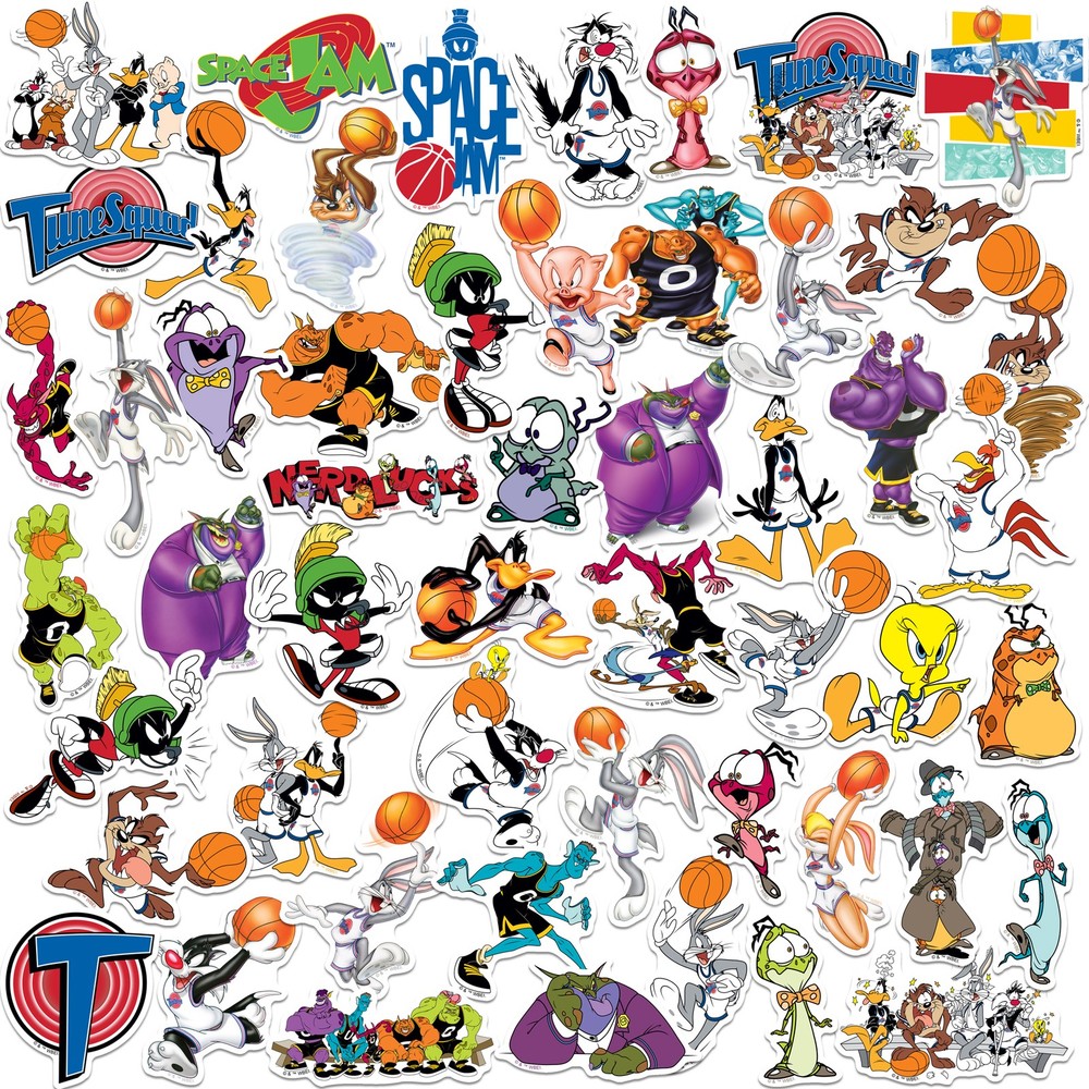 SPACE JAM VARIETY DIE CUT VINYL 50 CT STICKER PACK